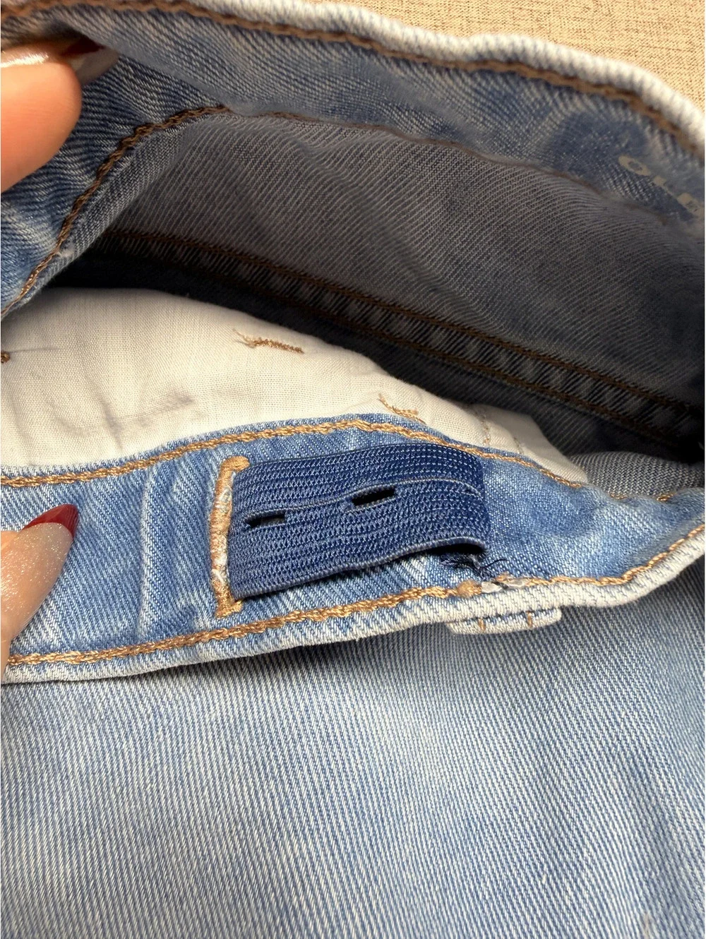 Old Navy Kids Built-In Tough High Rise Baggy Wide Leg Jeans Light Wash 14
